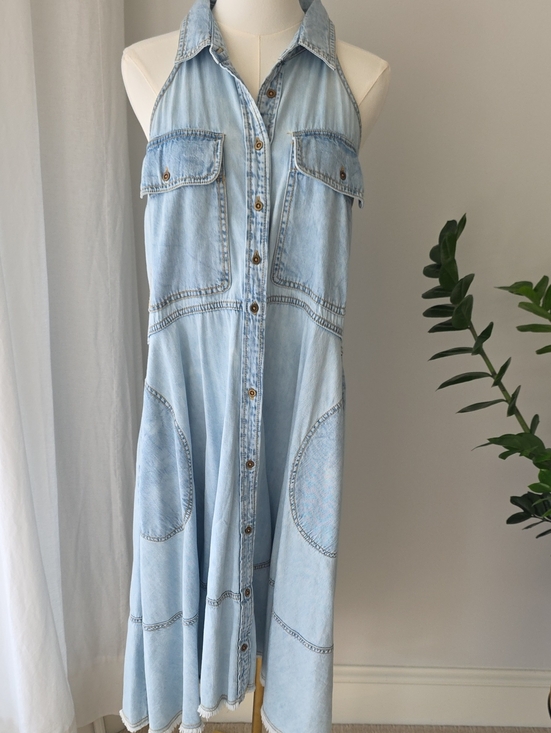 Pilcro Dresses & Skirts - Anthropologie Sleeveless Light Wash Denim Dress - Light Blue